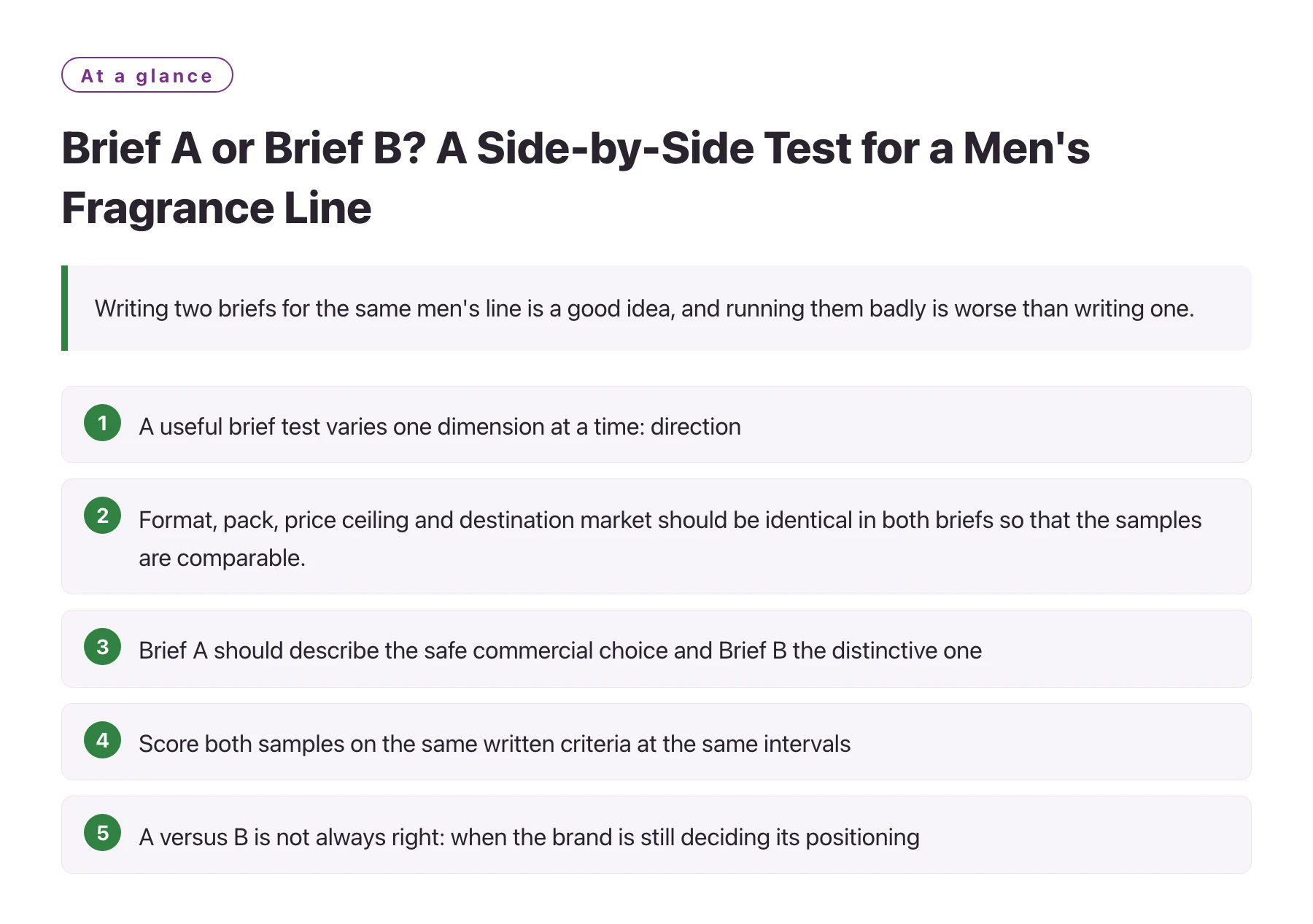 Brief A or Brief B? A Side-by-Side Test for a Men's Fragrance Line——全文要点速览